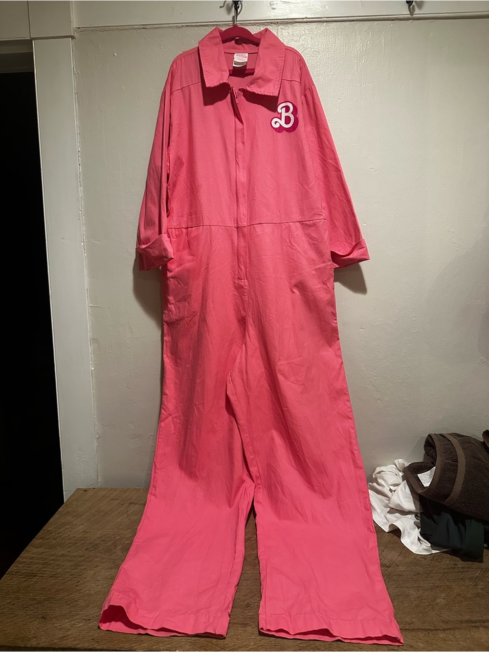 Pink Kids One-Piece Jumpsuit with B Patch